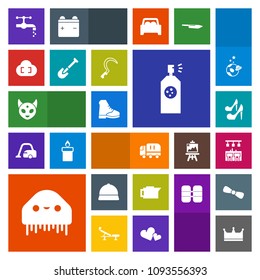Modern, simple, colorful vector icon set with garden, sink, delivery, female, car, faucet, ufo, astronaut, crown, beauty, bathroom, coffee, bar, fashion, shovel, caffeine, cargo, king, girl, hat icons
