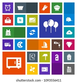 Modern, simple, colorful vector icon set with post, fish, safety, concept, postage, jacket, phone, sport, gem, cooking, boat, letter, internet, clock, modern, trend, add, stamp, microwave, mail icons