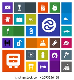 Modern, simple, colorful vector icon set with label, bottle, privacy, phone, food, motel, galaxy, drawer, japanese, restaurant, pepper, closed, doughnut, mon, space, health, spice, snow, salt icons