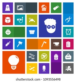 Modern, simple, colorful vector icon set with checklist, idea, hammer, tool, equipment, fish, healthy, cargo, seafood, light, sign, energy, dentist, japan, fashion, child, car, time, style, mark icons
