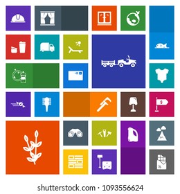 Modern, simple, colorful vector icon set with shipping, repair, service, dessert, hammer, cup, clothes, plant, safety, grain, agriculture, chocolate, kid, drink, binocular, communication, bar icons