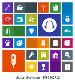 Modern, simple, colorful vector icon set with water, sky, hygiene, letter, tool, equipment, parachute, sign, peeler, toothbrush, health, hammer, mailbox, vehicle, extreme, spanner, market, tap icons