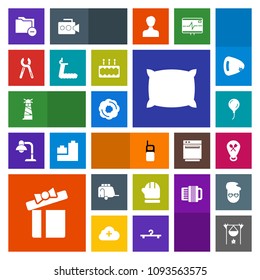 Modern, simple, colorful vector icon set with mobile, telephone, bonfire, location, flame, phone, old, folder, celebration, transport, decoration, present, lighthouse, home, season, file, sea icons