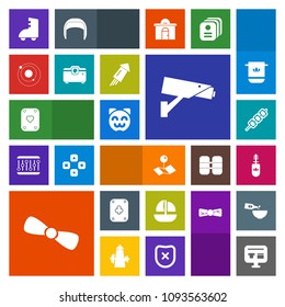 Modern, simple, colorful vector icon set with grilled, animal, gift, poker, mascara, surveillance, sale, location, galaxy, projector, science, barbecue, game, play, black, vessel, security, boat icons