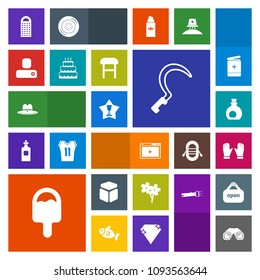 Modern, simple, colorful vector icon set with award, person, cheese, sheriff, flower, binocular, hat, human, place, glove, oil, equipment, contact, mediterranean, cowboy, icecream, grater, cube icons