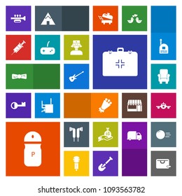 Modern, simple, colorful vector icon set with pepper, seasoning, emergency, beautiful, furniture, blossom, fashion, plane, music, business, trumpet, bag, guitar, floral, finance, play, health,  icons