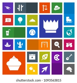 Modern, simple, colorful vector icon set with event, travel, nature, architecture, healthy, queen, white, door, celebration, beauty, leaf, doughnut, star, king, juice, flight, restaurant, tree icons