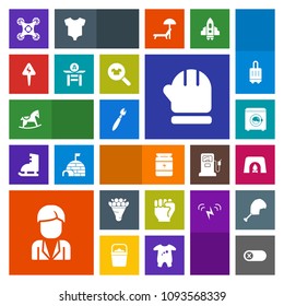Modern, simple, colorful vector icon set with warm, health, winter, fire, child, drone, human, machine, paint, sign, sport, wash, finger, home, male, baby, turn, camera, off, switch, man icons