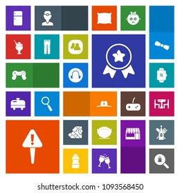 Modern, simple, colorful vector icon set with food, mark, fashion, sign, woman, cowboy, family, sheriff, achievement, danger, technology, watch, joystick, exclamation, empty, dish, gadget, texas icons