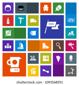 Modern, simple, colorful vector icon set with nation, luggage, restaurant, saw, box, service, mixer, work, laptop, belt, dont, glass, water, white, hammer, technology, bag, patriotism, boot icons