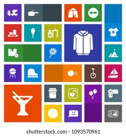 Modern, simple, colorful vector icon set with concrete, clothing, construction, sweet, business, bowling, element, toy, open, t-shirt, drink, bag, cement, unlock, jacket, shirt, cocktail, nature icons