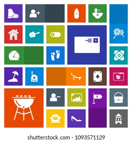Modern, simple, colorful vector icon set with barbecue, tower, boot, communication, cosmos, cooking, business, helmet, house, send, motorbike, footwear, security, star, meat, biker, website, web icons
