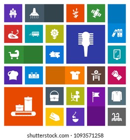 Modern, simple, colorful vector icon set with human, luggage, people, clothing, white, transport, pool, office, bag, rocket, banner, bicycle, hair, puzzle, bus, spring, beauty, table, craft, new icons