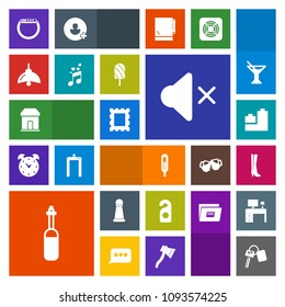 Modern, simple, colorful vector icon set with automobile, play, piece, label, footwear, game, temperature, sound, king, volume, car, tool, photo, medicine, lamp, time, border, thermometer, frame icons