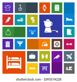 Modern, simple, colorful vector icon set with sign, object, leather, holiday, clothing, cleaner, celebration, telephone, fitness, clothes, cement, domestic, home, equipment, hot, glove, phone,  icons