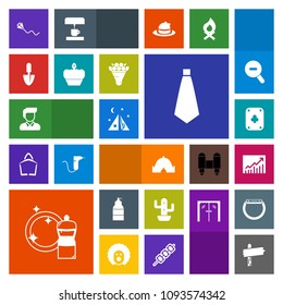 Modern, simple, colorful vector icon set with food, flower, work, graph, tent, fashion, kite, equipment, spray, boy, doughnut, travel, trend, man, camp, male, green, broom, desert, plant, sky icons