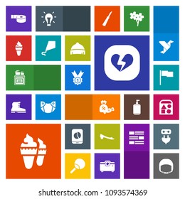 Modern, simple, colorful vector icon set with joy, lollipop, cooking, toy, chart, mobile, belt, love, winner, worker, headwear, equipment, kite, fashion, hat, award, paper, heart, business, bear icons
