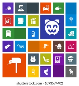 Modern, simple, colorful vector icon set with hairdryer, double, travel, business, mobile, furniture, atlas, mailbox, competition, kilogram, geography, football, kitty, weight, sport, asian, pin icons