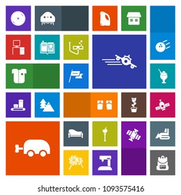 Modern, simple, colorful vector icon set with nation, bucket, space, cream, new, cd, technology, airplane, ice, footwear, travel, sweet, carriage, fashion, drink, school, departure, planet, bag icons