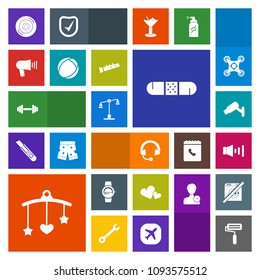 Modern, simple, colorful vector icon set with car, health, automobile, time, heart, mobile, loudspeaker, speaker, law, safety, valentine, auto, justice, watch, roll, balance, toy, sign, volume icons