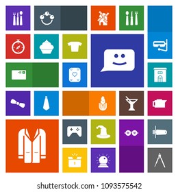 Modern, simple, colorful vector icon set with fork, outfit, fashion, poker, real, drink, face, restaurant, internet, corn, building, send, cafe, knife, caffeine, engineering, equipment, compass icons