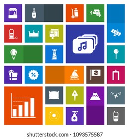 Modern, simple, colorful vector icon set with supermarket, beacon, parachute, grocery, phone, home, sea, bed, energy, machine, caravan, diagram, sign, king, scan, pillow, journey, stationary icons