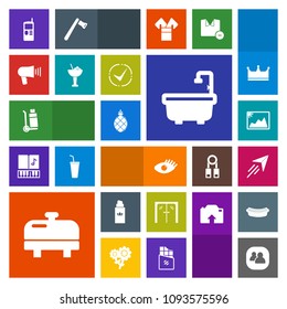 Modern, simple, colorful vector icon set with transportation, paper, plane, entrance, girl, aroma, beauty, phone, team, truck, photo, bottle, bathroom, image, water, cell, shipping, health, face icons