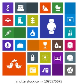 Modern, simple, colorful vector icon set with person, love, grilled, sign, home, watch, security, play, pigeon, mediterranean, meat, animal, cake, oil, dove, spaceship, gadget, space, training icons
