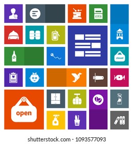 Modern, simple, colorful vector icon set with avatar, fun, office, open, kite, sky, origami, drink, bottle, banner, shop, paper, white, file, news, user, food, lollipop, internet, profile, car icons