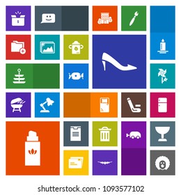Modern, simple, colorful vector icon set with delivery, shoe, spring, data, circus, business, sweet, garbage, food, document, cardboard, pack, character, candy, flower, fashion, folder, trash icons