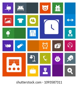 Modern, simple, colorful vector icon set with phone, mailbox, man, music, call, antenna, clock, glass, sound, wireless, time, photo, post, ice, sweet, zoom, male, message, signal, frame, dessert icons