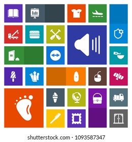 Modern, simple, colorful vector icon set with literature, global, modern, sound, library, foot, fitness, ice, newborn, map, up, concept, paper, child, music, world, window, textbook, orbit, food icons