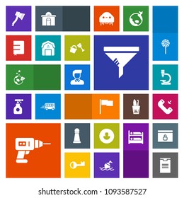 Modern, simple, colorful vector icon set with biology, box, paper, notebook, axe, machine, male, filter, book, space, sign, air, tool, spaceship, clean, drill, work, profile, shipping, astronaut icons