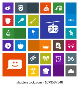 Modern, simple, colorful vector icon set with game, blue, suit, tool, laboratory, equipment, chat, beautiful, shovel, sky, medicine, shape, technology, bathroom, stroke, pin, repair, tie, drink icons