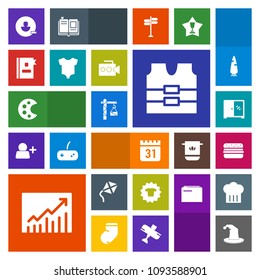 Modern, simple, colorful vector icon set with hammer, timetable, handle, schedule, saw, furniture, calendar, business, hamburger, trend, graph, kite, account, baby, circus, telephone, directory icons