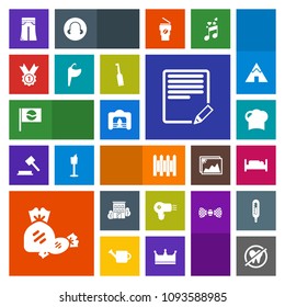 Modern, simple, colorful vector icon set with dentist, fashion, fence, warm, wall, woman, edit, white, travel, pants, dryer, document, hairdryer, furniture, chef, health, protection, restaurant icons