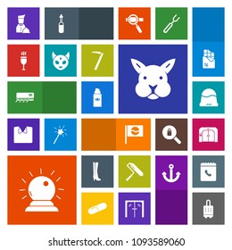 Modern, simple, colorful vector icon set with japan, travel, tool, beauty, roll, roller, luggage, bottle, sign, red, waiter, fashion, food, glass, conditioning, bunny, rabbit, cap, elevator, ufo icons