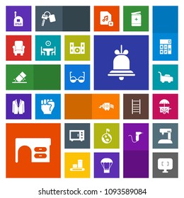 Modern, simple, colorful vector icon set with kitchen, lawn, office, fun, cooking, notification, erase, garden, grater, work, planet, eye, table, ice, child, business, alert, computer, food, van icons