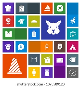 Modern, simple, colorful vector icon set with spring, floral, bear, traffic, luggage, food, white, newborn, mobile, chat, fence, rabbit, camp, equipment, nature, clothing, play, outdoor, baby icons