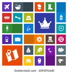 Modern, simple, colorful vector icon set with closed, sweet, package, spaceship, dryer, royal, plane, safety, space, technology, butterfly, warehouse, king, cream, food, flight, android, dessert icons