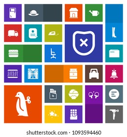 Modern, simple, colorful vector icon set with agriculture, saw, business, dessert, animal, identity, grain, rice, hammer, white, nutrition, sweet, information, closed, bell, bed, protection, toy icons