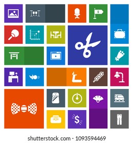 Modern, simple, colorful vector icon set with treadmill, web, tie, torii, flower, online, spice, seasoning, interior, pants, picture, bouquet, cut, frame, table, button, leisure, pepper, off icons