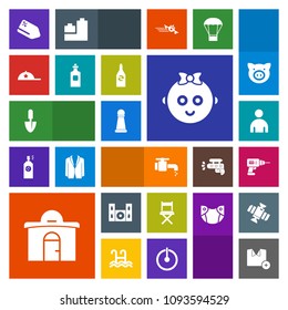 Modern, simple, colorful vector icon set with tag, work, machine, bathroom, baby, cute, drill, strategy, white, tap, male, seat, faucet, kid, real, hand, technology, discount, t-shirt, shovel icons