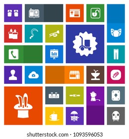 Modern, simple, colorful vector icon set with book, flame, food, sickle, business, candle, fiction, agriculture, footwear, clothes, market, paper, package, ufo, space, laboratory, monster, alien icons