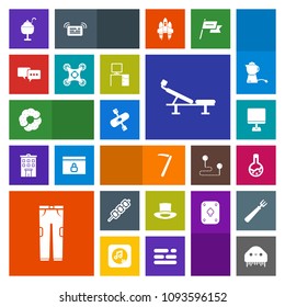 Modern, simple, colorful vector icon set with internet, seat, clothing, fashion, control, cream, alien, pants, laboratory, dessert, ice, spanner, medicine, pc, water, drone, sweet, desk, hat icons