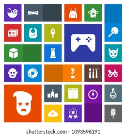 Modern, simple, colorful vector icon set with plant, road, fruit, bike, extreme, pot, monster, space, food, document, room, alien, hipster, tower, door, cube, entrance, dirt, piece, summer, king icons