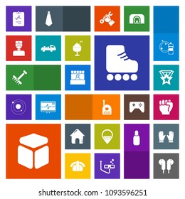 Modern, simple, colorful vector icon set with business, market, job, store, garden, boy, human, people, skating, truck, supermarket, medical, finger, estate, doctor, heart, cube, building, food icons