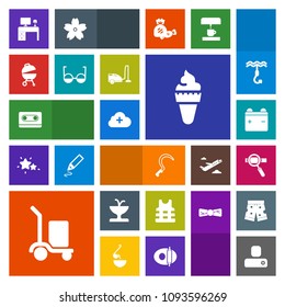 Modern, simple, colorful vector icon set with warehouse, life, cream, battery, research, cassette, work, tape, table, add, ice, jacket, sickle, grill, business, person, desk, laptop, cargo, art icons