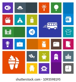 Modern, simple, colorful vector icon set with internet, baby, bus, social, cooking, hour, clothes, cream, child, sea, file, tent, bed, technology, media, home, transport, video, beauty, sweet icons