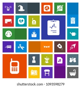 Modern, simple, colorful vector icon set with red, toilet, ringing, chief, love, medical, cardiology, business, bathroom, alcohol, call, paper, communication, desk, phone, telephone, plane, flag icons